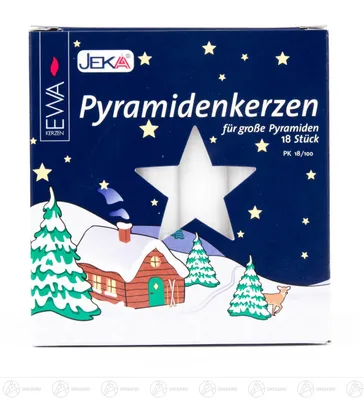 Zdjęcie produktu dla Akcesoria Świece piramidalne, białe (18)  Szerokość x wysokość ok. 1,7 cm x 11,5 cm NOWOŚĆ