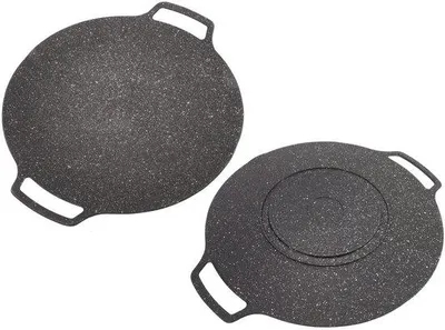 Produktbild von Aluminium-Grillplatte 36 cm - Runde Antihaft-Friteuse - Handliche Grillplatte - Aluminium-Legierung - Vielseitig - Geeignet für Induktions- und Gas-Herde - Friteuseplatte