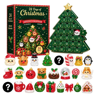 Produktbild von 2026 Weihnachts-Squishy-Adventskalender 24-Tage-Countdown für Erwachsene Tanne