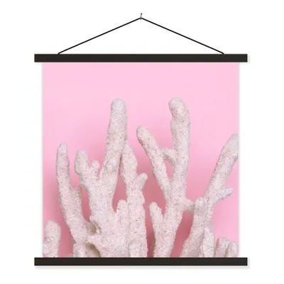 Produktbild von MuchoWow® Textilposter Koralle - Rosa - Sommer 40x40 cm mit schwarzem Rahmen - Fotos