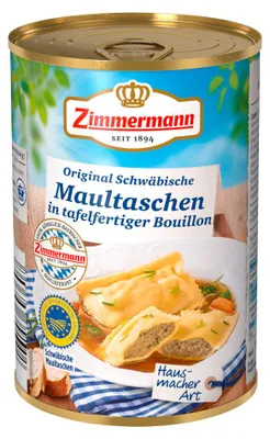 Obrázek produktu pro Zimmermann Originální švábská polévka Maultaschen 400ml plechovka