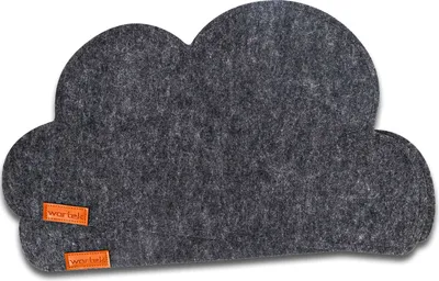 Produktbild von wortek Filz Kinder Platzset I Wolke, Schwarz - Tischset - 45cm x 25cm - Platzdecken für Esstisch - Untersetzer, 2er Set