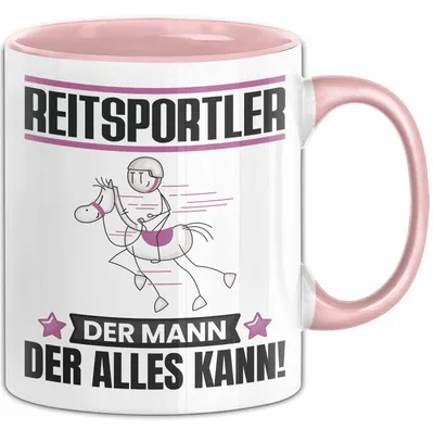 Produktbild von Reitsportler Tasse Geschenk für Reitsportler Der Mann Der Alles Kann Geschenkidee zum Geburtstag (Rosa)