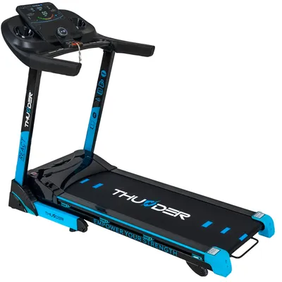 Produktbild von THUNDER® | REACT-S-BLACK | Elektrisches Laufband | 18 km/h | 3 PS | Maximales Benutzergewicht 160 kg | Schwarz | Dämpfung | Gewicht der Einheit 60 kg