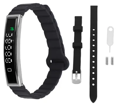 Image de Bracelet connecté multifonctionnel, étanche, avec bracelet magnétique, compatible Bluetooth, bracelet de suivi d'activité physique pour un usage quotidien, couleur noire