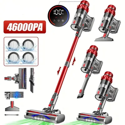 Image de Aspirateur - Aspirateur balai - Aspirateur sans sac - Aspirateur sans fil - Aspirateur à main - Puissance d'aspiration de 46 000 Pa