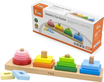 Obrázek produktu pro Dřevěné navlékání geometrických tvarů