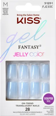 Produktbild von KISS | Künstliche Fingernägel FJC03C - Jasnoniebiesch - Gel Fantasy - Einfach anzuwenden - 28 Stück