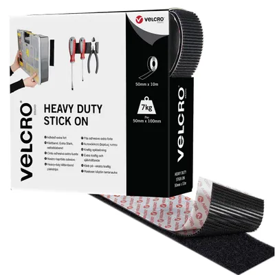Productafbeelding van VELCRO merk, zelfklevende, hoogwaardige klittenband, zwart, 50 mm x 10 meter