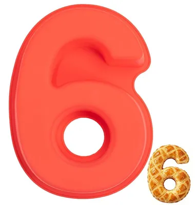 Produktbild von Silikon Backform Zahl 6 Groß 3D Antihaftend Wiederverwendbar