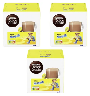 Zdjęcie produktu dla Nescafe Dolce Gusto Nesquik czekolada do picia 16 kapsułek 3-pak