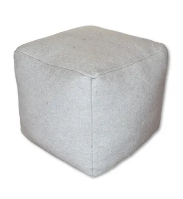 Obrázok produktu pre Pufy a vankúše Štvorcový puf - Ručná výroba - Sivý - Z vlny a bavlny - Látkový puf - 40x40x35 cm