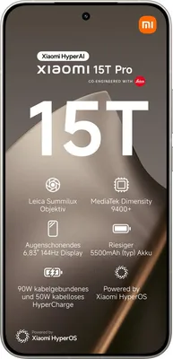 Produktbild von Xiaomi 15T Pro - 5G Smartphone - Dual-SIM - RAM 12 GB / Interner Speicher 1 TB - OLED-Display - 6.83" - 2772 x 1280 Pixel (144 Hz)