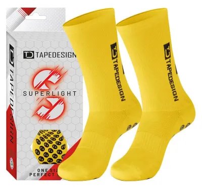 Produktbild von Tapedesign - "Superlight - 1 Paar Rutschfeste, ultraleichte Fußballsocken Gelb m