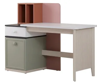 Immagine prodotto di Camera da letto moderna per adolescenti, in tonalità grigio: letto, armadio, cassettiera, scrivania