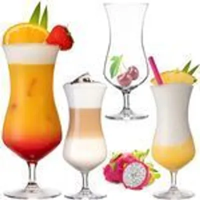 Produktbild von PLATINUX Große Cocktailgläser 400ml aus Crystalline Glas Set 4 Stück Longdrinkgläser Eiskaffeegläser Hurricane Gläser