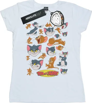 Produktbild von Tom And Jerry - "Many Faces" T-Shirt für Damen BI43691 (S) (Weiß)