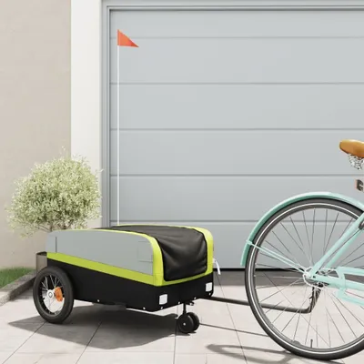 Produktbild von vidaXL Príves na bicykel čierno-zelený 30 kg železa
