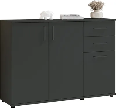 Produktbild von Sideboard >BC 1040< 3 Türen, 2 Schubladen, anthrazit - 120x84x35cm (BxHxT)