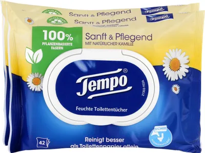 Obrázek produktu pro Tempo Feuchtes Toilettenpapier Sanft & Pflegend Duo-Pack 1-lagig
