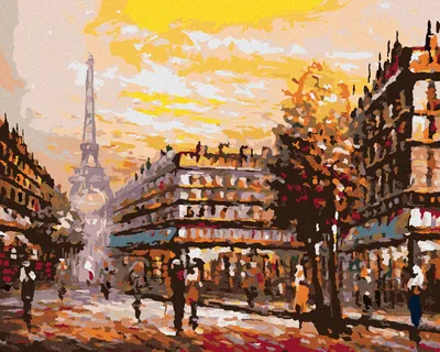 Immagine prodotto di Zuty - Dipingere con i numeri - STRADA AFFOLLATA A PARIGI, 40x50 cm, senza cornice e senza tela