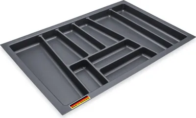 Produktbild von Besteckeinsatz TREND II - ca. 480 x 740 mm - Kunststoff Besteckkasten für Schubladen (Schiefergrau / 480x740)