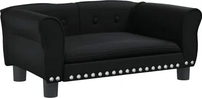 Produktbild von vidaXL Hundebett Schwarz 70x45x30 cm Kunstleder