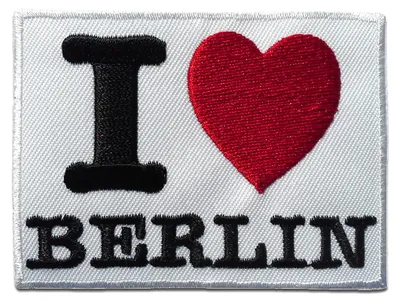 Produktbild von I Love Berlin - Aufnäher, Bügelbild, Aufbügler, Applikationen, Patches, Flicken, Zum Aufbügeln, Größe: 7,6 x 5,8 cm