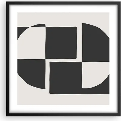 Produktbild von Gerahmtes Poster - Schwarzer Rahmen - Abstraktion Kontrast Figuren - 50x50 cm - Wand Bild - Wanddeko - Wandbilder - Kunstposter - Wandposter - Bilderrahmen - Bilder - Kunstdruck - P2BAC50x50-4495