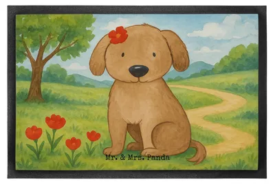 Produktbild von Mr. & Mrs. Panda Fussmatte Hund Dame Design 50 x 75 cm - Weiß - Geschenk, Liebe, Gummimatte, fußmatte, Niedlich, Schmutzfangmatte, Vierbeiner, Hunde, Sprüche, Fußabtreter