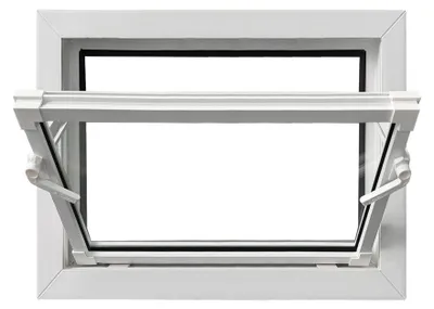 Obrázok produktu pre Okno do pivnice Framex, biele, šírka x výška 60 x 40 cm (600 x 400 mm), dvojité zasklenie, výklopné okno, plastové okno z PVC do pivnice a dielne