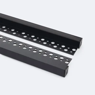 Produktbild von Aluminiumprofil Integrierung in Gips/Pladur für LED Streifen bis 8 mm Schwarz 2 m Schwarz transluzent