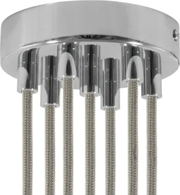 Immagine prodotto di Creative-Cables Kit rosone cilindrico in Metallo a 7 Fori - Cilindrico, Cromo
