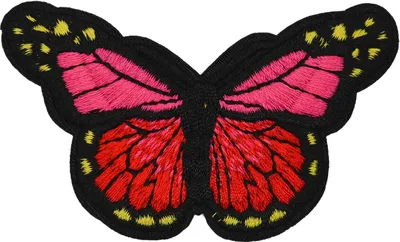 3 Schmetterling Aufbügler bestickt, rot