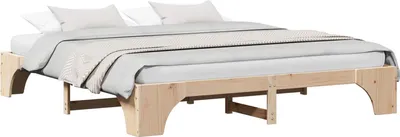 Produktbild von Bettrahmen Natur 200 x 200 cm Massives Kiefernholz