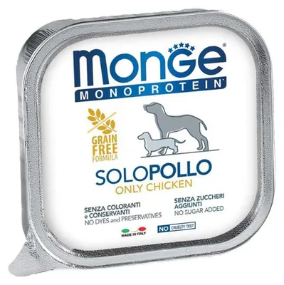 Productafbeelding van Monge Only Chicken, Volwassen dier, Elk ras, Kip, 100 gram