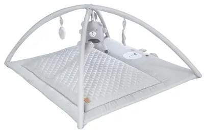 Obrázek produktu pro roba Hrací deka 2v1 „roba Style“ s hrazdičkou + 5 prvky - Použitelná jako přebalovací podložka - 85 x 75 cm - Pro miminka od narození - Stříbrošedá