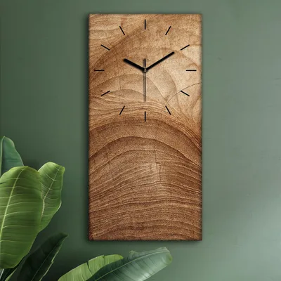 Produktbild von Wohnzimmer Leinwand Uhr Geräuschlos Küche 30x60 Baum, Holz, Motive, Textur, schwarze Zeiger