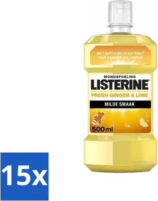 Productafbeelding van Listerine - Mondwater - Frisse gember & limoen - 500 ml - Voordeelverpakking - 15 stuks