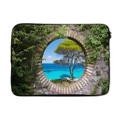 Produktbild von MuchoWow® Laptop Hülle 13 Zoll Meer - Baum - Tropisch - Ausblick Laptoptasche - Laptophülle - Sleeve - Rundumschutz