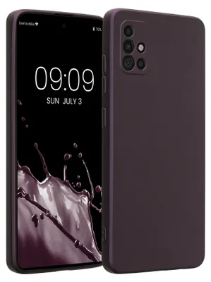 Produktbild von kwmobile Handyhülle für Samsung Galaxy A51 Hülle - weiche Silikon Case metallisch schimmernd - Schutzhülle Cover - Metallic Brombeere