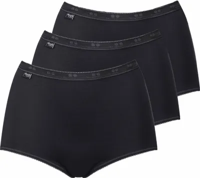 Produktbild von sloggi Damen Maxislip 3-Pack Basic+ - BLACK - Größe 44
