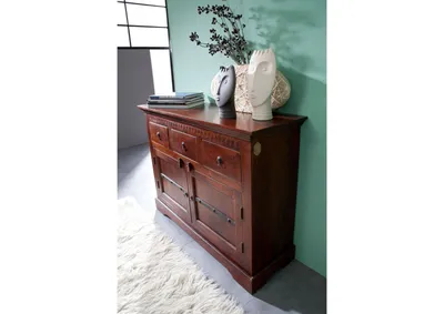 Produktbild von MASSIVMOEBEL24 Kommode Akazie 120x40x90 nougat lackiert OXFORD #531