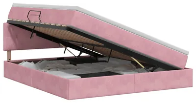 Produktbild von vidaXL Aufbewahrungsbett mit Kopfteil Rosa 160 x 200 cm Samt