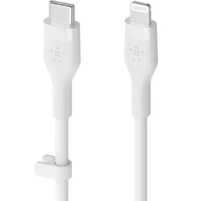 Produktbild von Belkin CAA009BT1MWH, 1 m, USB C, USB C/Lightning, Männlich, Männlich, Weiß