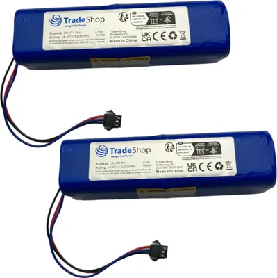 Produktbild von 2x Trade-Shop Li-Ion Akku 14,4V / 5200mAh für Imou Auto-Vazio, Kyvol Cybovac S31, Arnagar S8 Pro, Roidmi SDJ01RM Eve Plus Saugroboter
