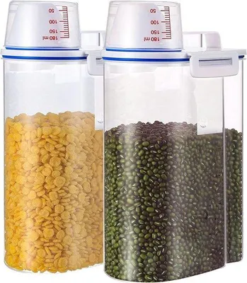 Zdjęcie produktu dla Pojemniki do przechowywania zboża bez BPA – zestaw 2 sztuk – 11 x 59 x 157 cali – do ryżu, płatków owsianych i innych produktów
