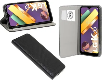 Produktbild von Buch Tasche "Smart" für LG K22 Handy Hülle Etui Brieftasche Schutzhülle mit Standfunktion, Kartenfach Schwarz