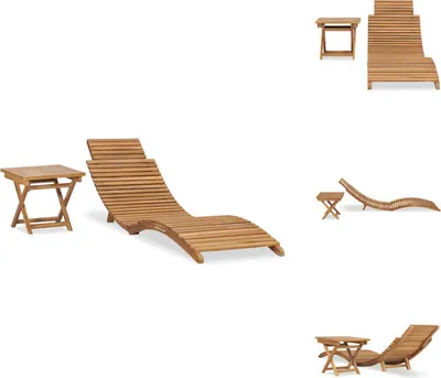 Produktbild von vidaXL Klappbare Sonnenliege mit Tisch Massivholz Teak -  Sonnenliegen