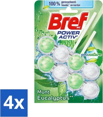 Productafbeelding van Bref ProNature - Toiletblok - Munt & Eucalyptus - 2 x 50 g - Voordeelverpakking - 4 stuks